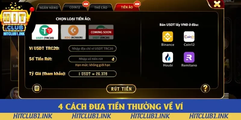 4 cách đưa tiền thưởng về ví 4 cách đưa tiền thưởng về ví